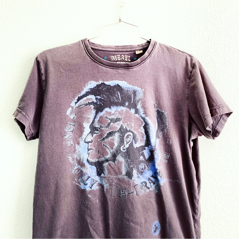 DIESEL workwear graphic tee top shirt Medium punk shortsleeve t-shirt